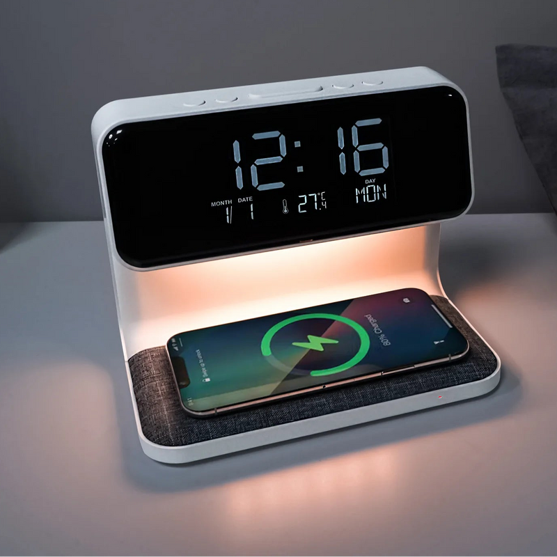 Carregador por Indução Luminária de Mesa e Despertador