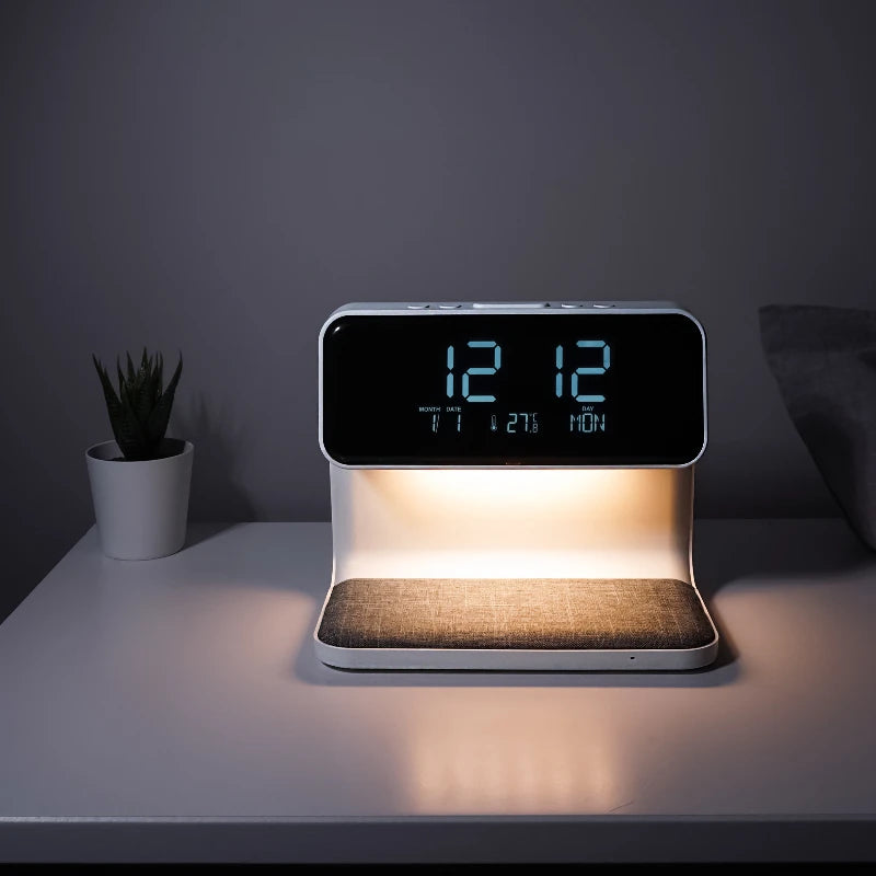 Carregador por Indução Luminária de Mesa e Despertador